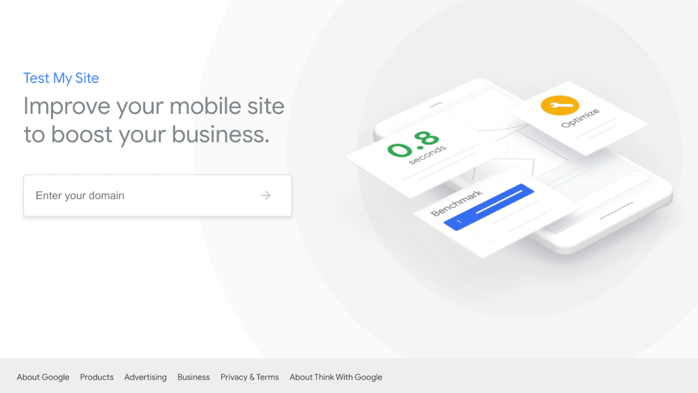 Test My Site est l'outil qui vous permet de mesurer la vitesse de votre site mobile.